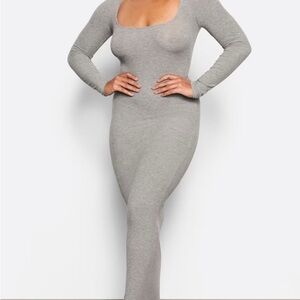 SKIMS Soft Lounge Heather Grey Classic Dress